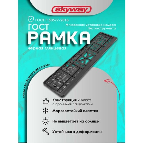 фото Рамка для номеров skyway s04102003 черный 1 шт.