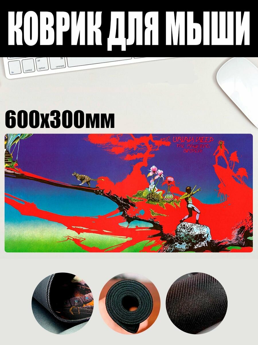 Коврик для мыши 60x30 с принтом Uriah Heep 3