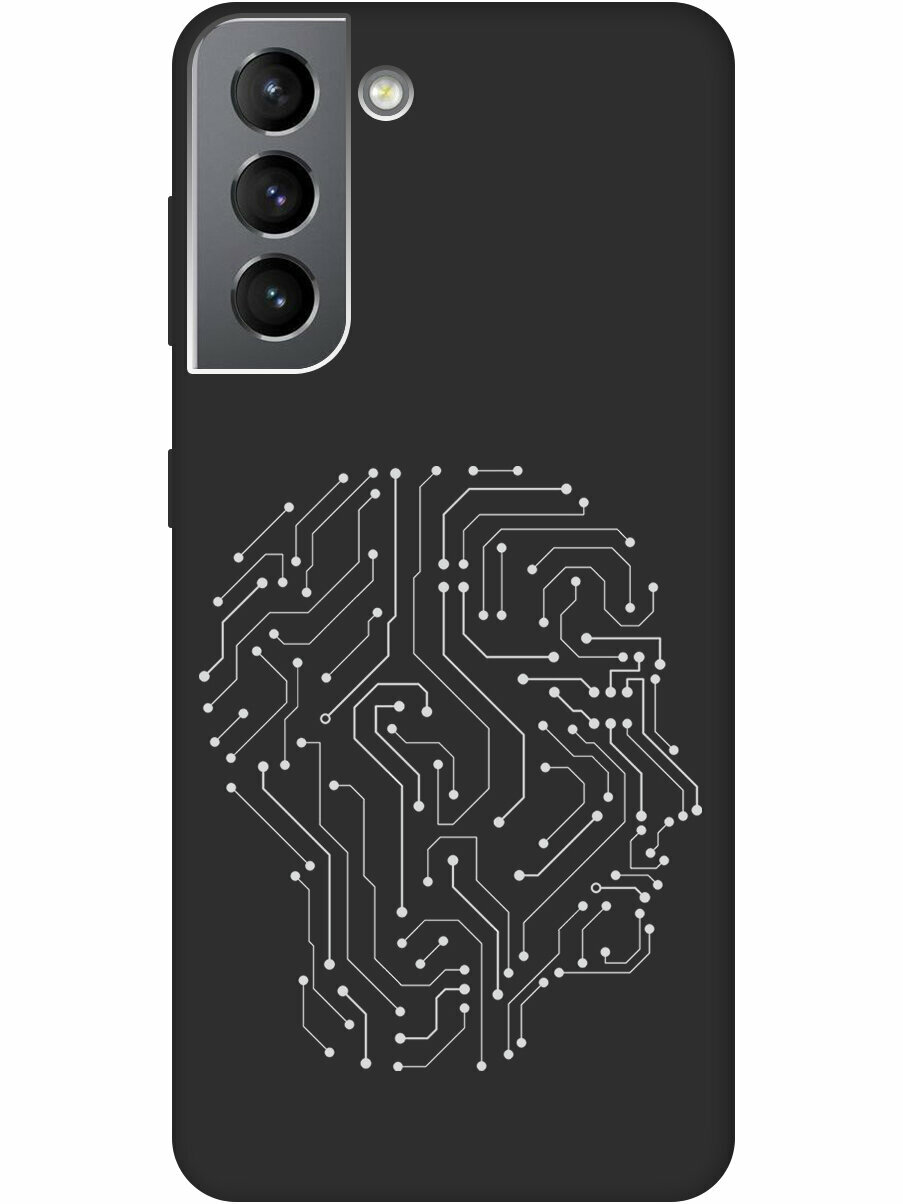 Ультратонкая защитная накладка Soft Touch для Samsung Galaxy S21 с принтом "Mindmap" черная