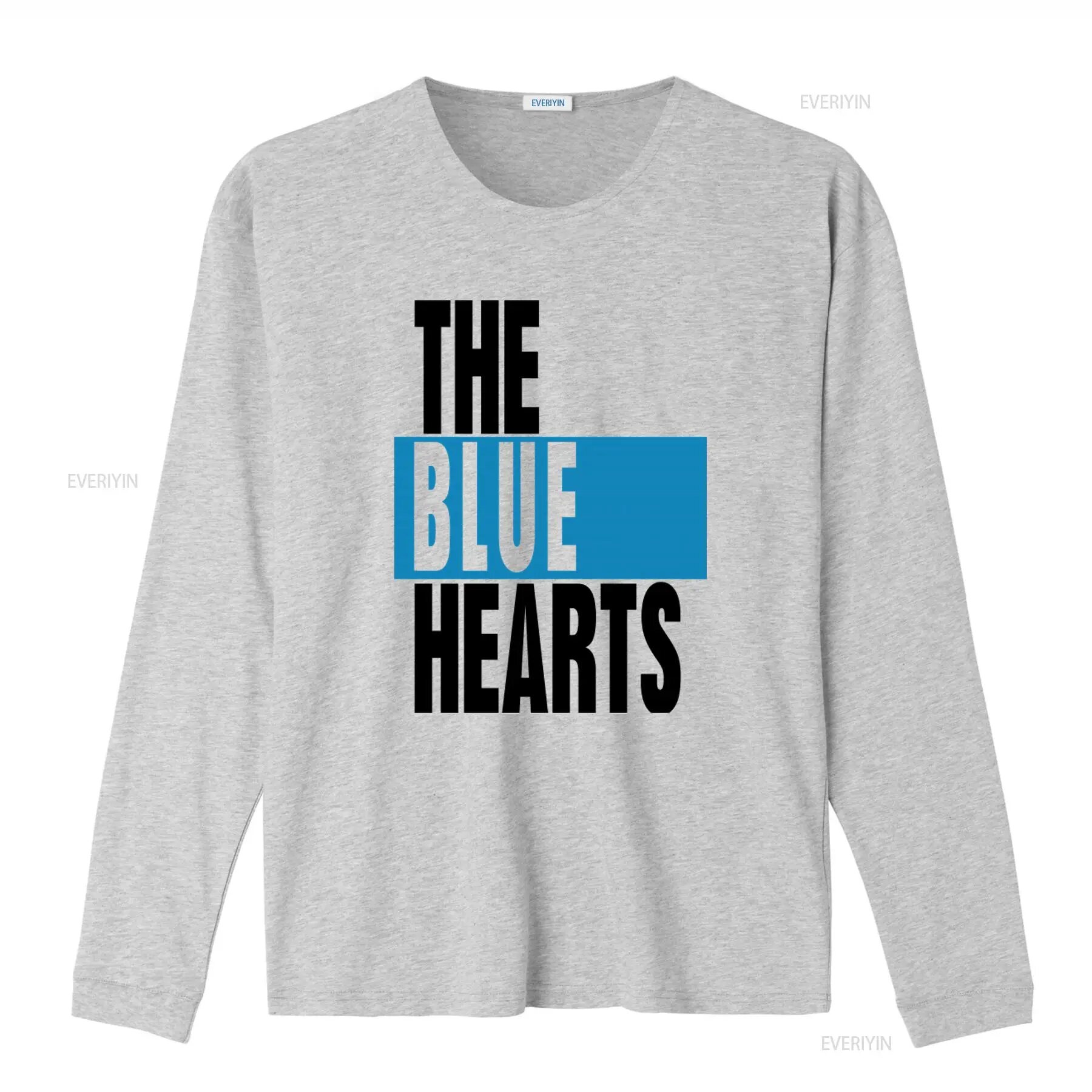 Футболка мужская Blue Hearts, gray, L, long sleeves