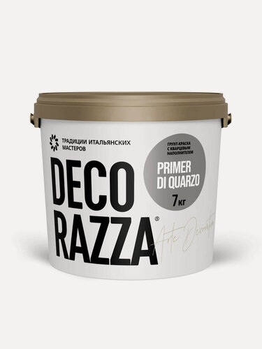 Изображение товара Грунт-краска с кварцевым наполнителем Decorazza Primer Di Quarzo (7кг) белая