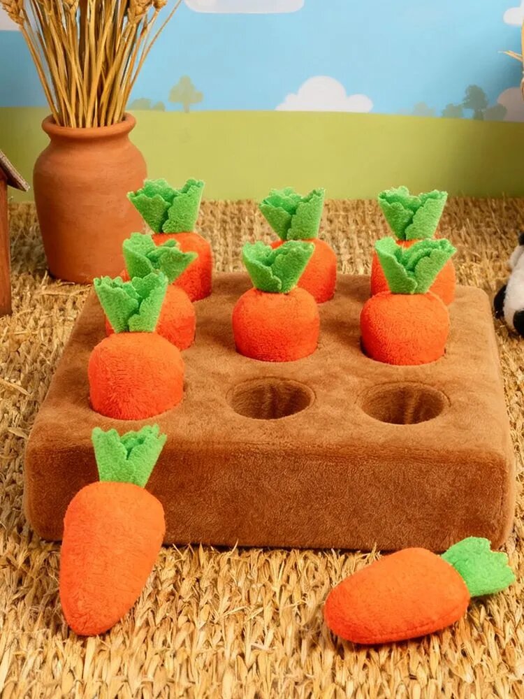 Игрушка Для Собак Морковь С 8 Ковриками Нюха, Снятие Стресса