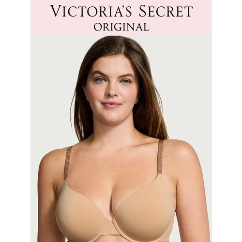 фото Бюстгальтер victoria's secret lightly lined smooth demi bra, 1 шт., размер 38d, темно-бежевый