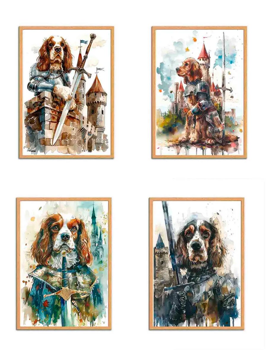 Спаниель Бойкин Рыцарь, 4 Плаката, 30x21см