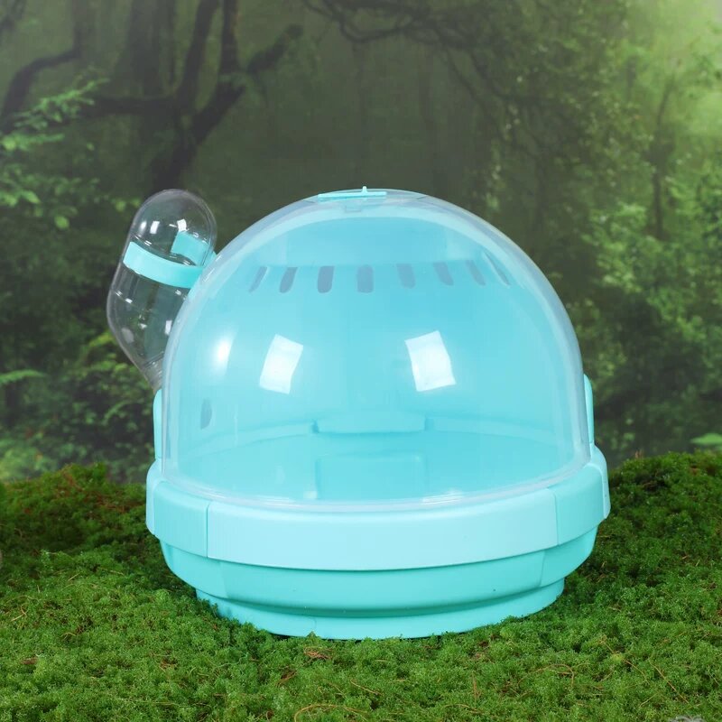 Серия UFO Прозрачная переносная клетка для мелких животных Зеленый цвет Компактная клетка подходит для ежей и сахарных
