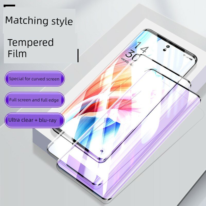 Изогнутая закаленная стеклянная пленка для OPPO PJG110 комбинированная ультра-прозрачная и защита от синего света, 1+1