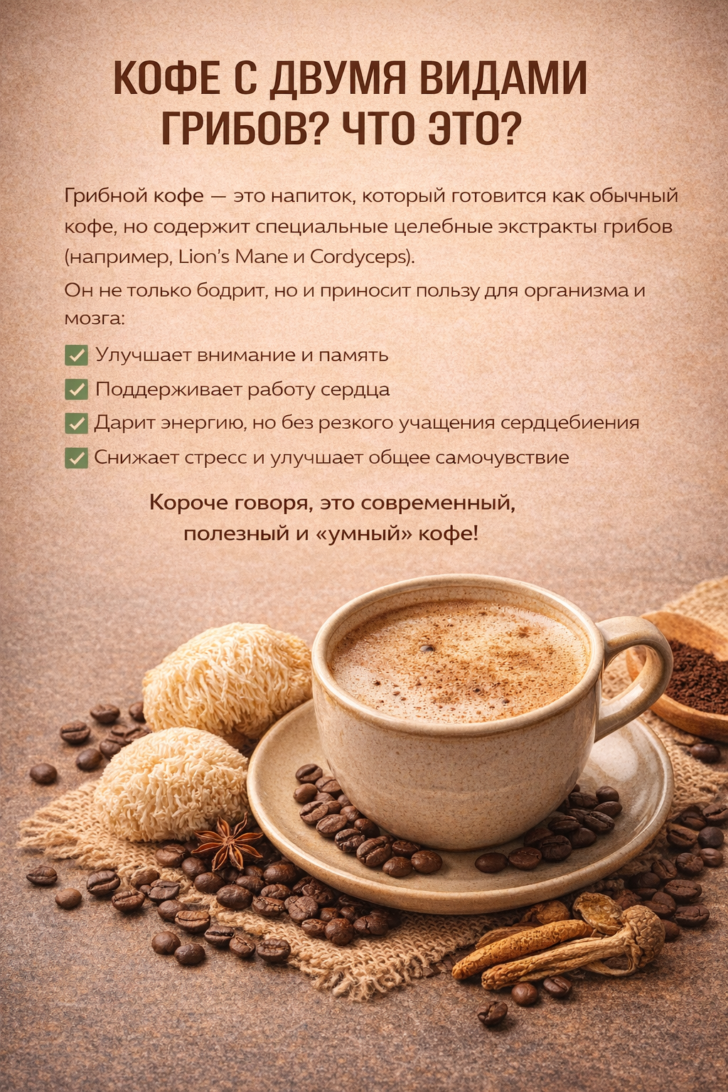 Кофе для Энергии, Novatio, суточная доза, энергия, выносливость, концентрация — фото 1