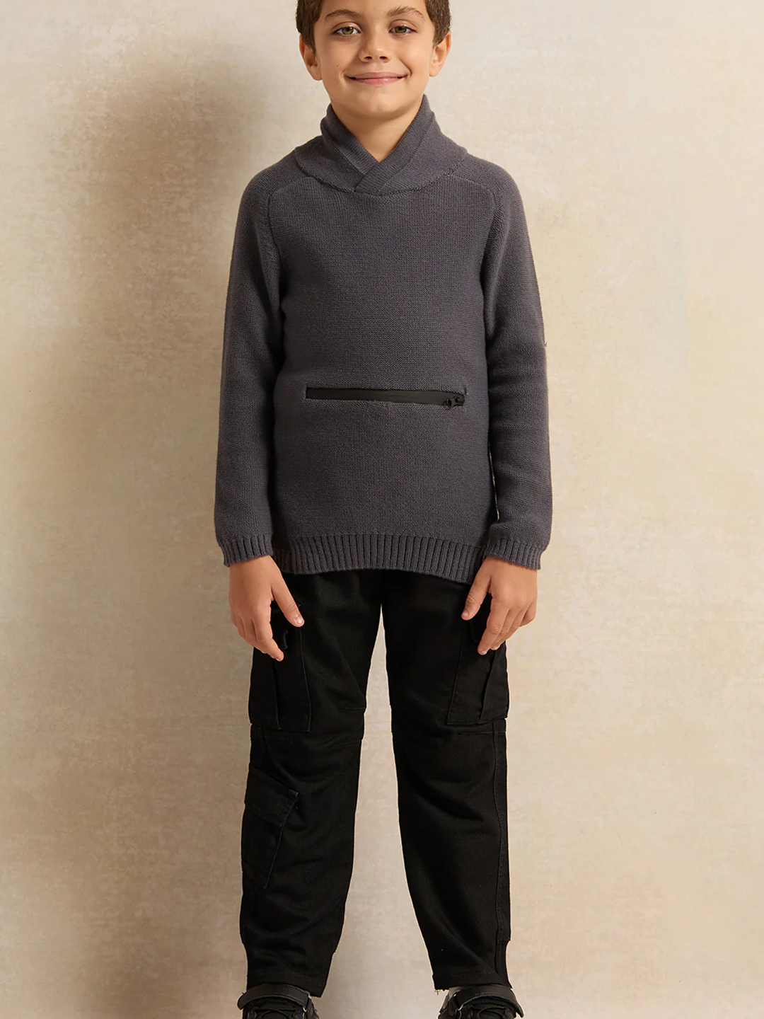 Пуловер REDTAG, размер 4-5 лет, серый — фото 1