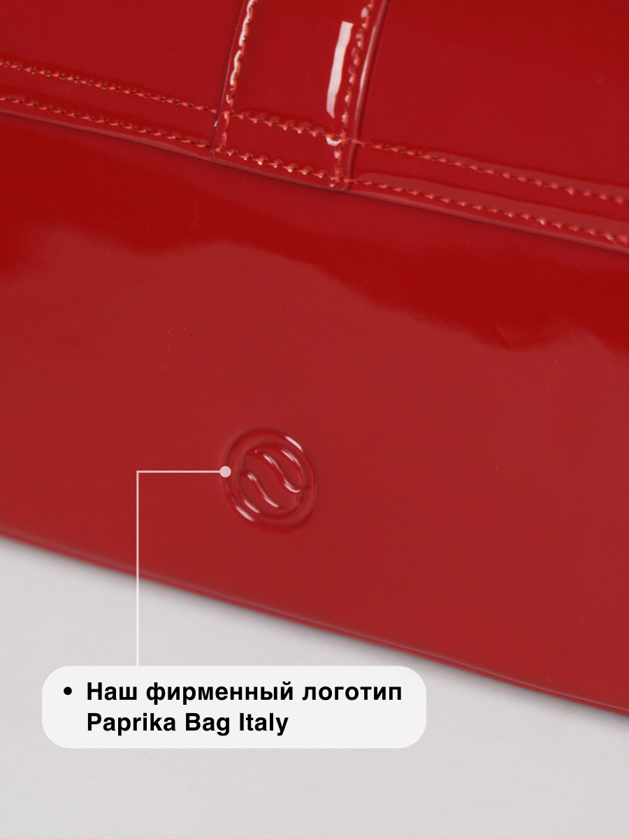 Сумка Paprika Bag Italy, фактура лаковая, красный — фото 1