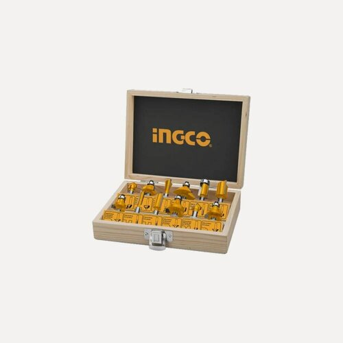 Изображение товара Набор фрез (12 шт; хв-к 6 мм) INGCO AKRT1201