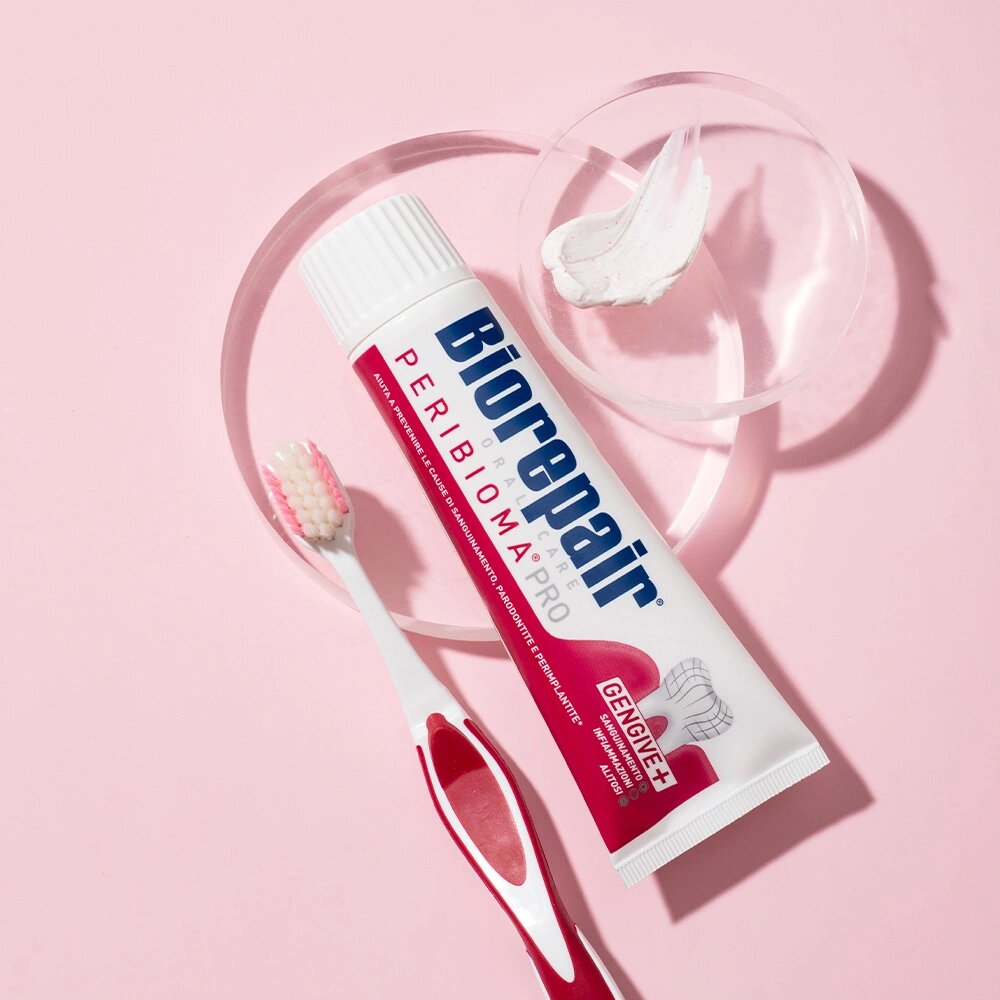 Зубная паста против кровоточивости десен Biorepair PERIBIOMA, без фтора, 75 мл — фото 1