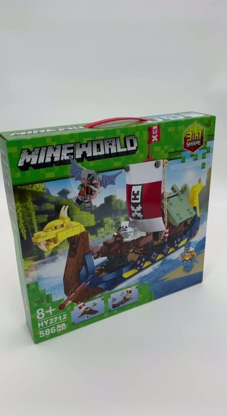 Конструктор Mineworld 3-в-1 в стиле Minecraft, корабль, 586 деталей, для детей от 8 лет — фото 1