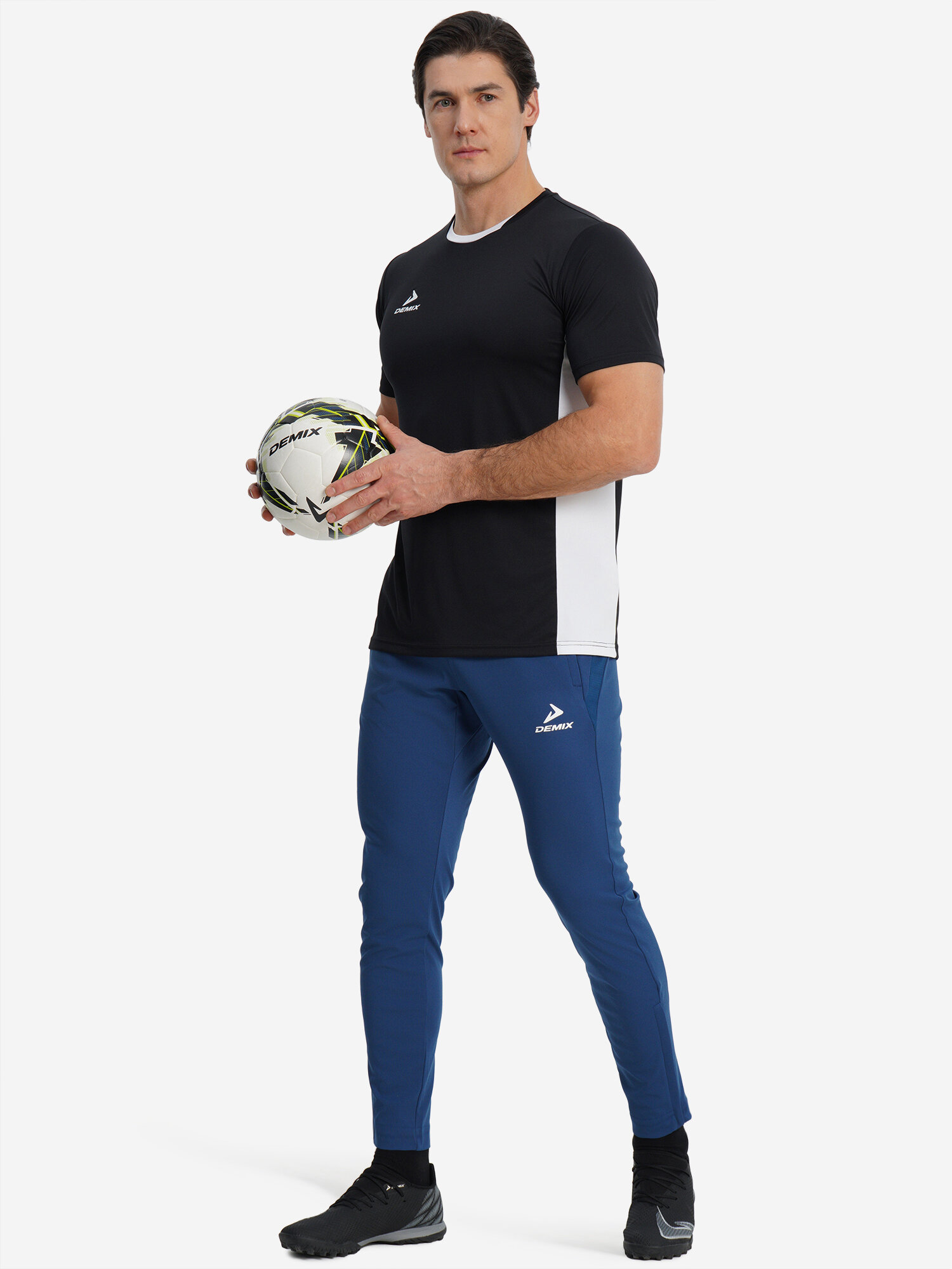 Футболка спортивная Demix, размер 50, черный/белый — фото 1