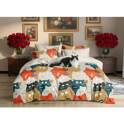 Постельное белье 2 спальное евро, наволочки 70х70, полисатин, 2х спальный комплект, Ивановский текстиль TOP_T