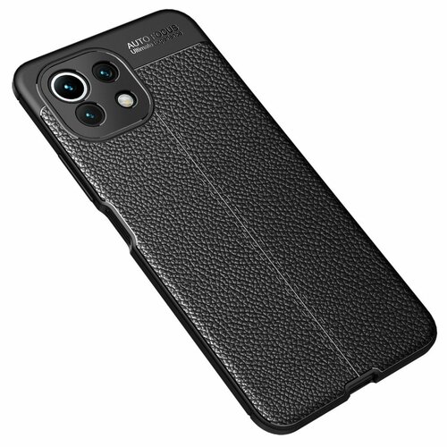 фото Чехол mypads для xiaomi mi 11 lite (nfc) / 11 lite 5g ne из качественного износостойкого силикона с декоративным дизайном под кожу с тиснением че.