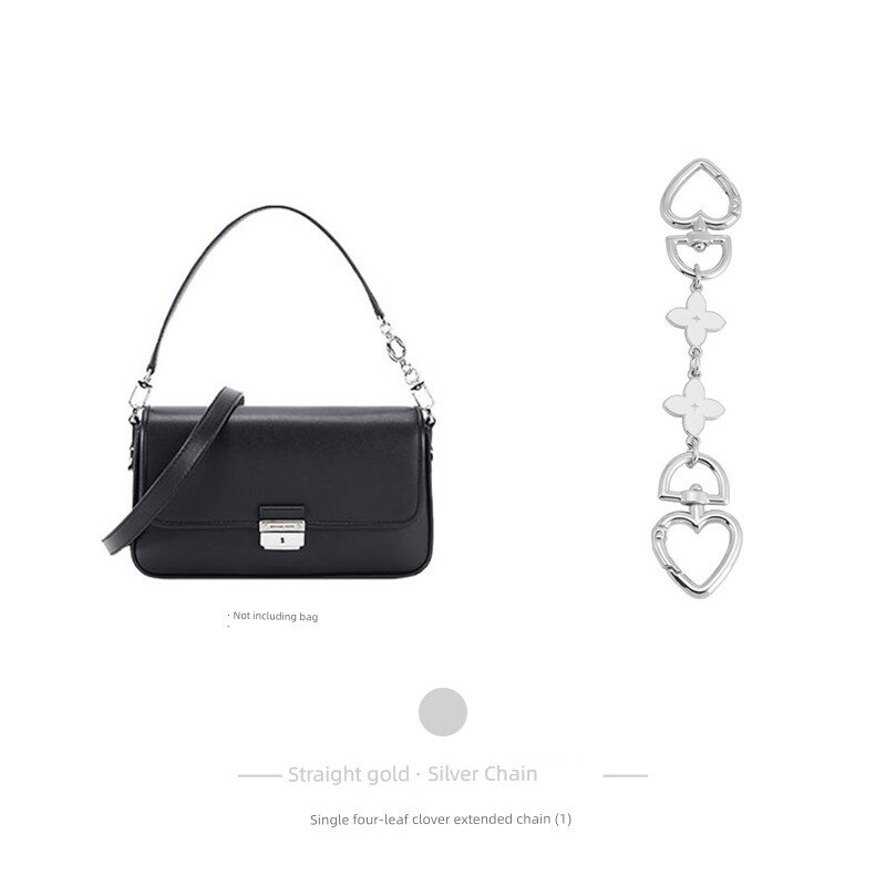 Цепочка с сердечной пряжкой для сумки Coach - Белая, 15 см длина для сумок Lucite