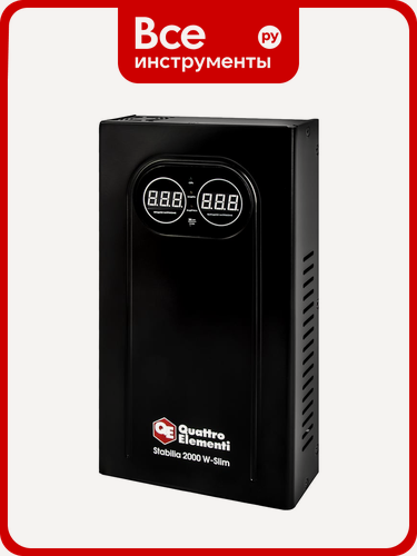 Изображение товара Стабилизатор напряжения настенный QUATTRO ELEMENTI Stabilia 2000 W-Slim (2000 ВА, 140-270 В) 917-797