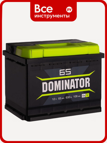 Изображение товара Аккумулятор DOMINATOR 65 Ач 0 LR, 630 А ССА, обратная полярность, кальциевая химия, для легковых и грузовых автомобилей