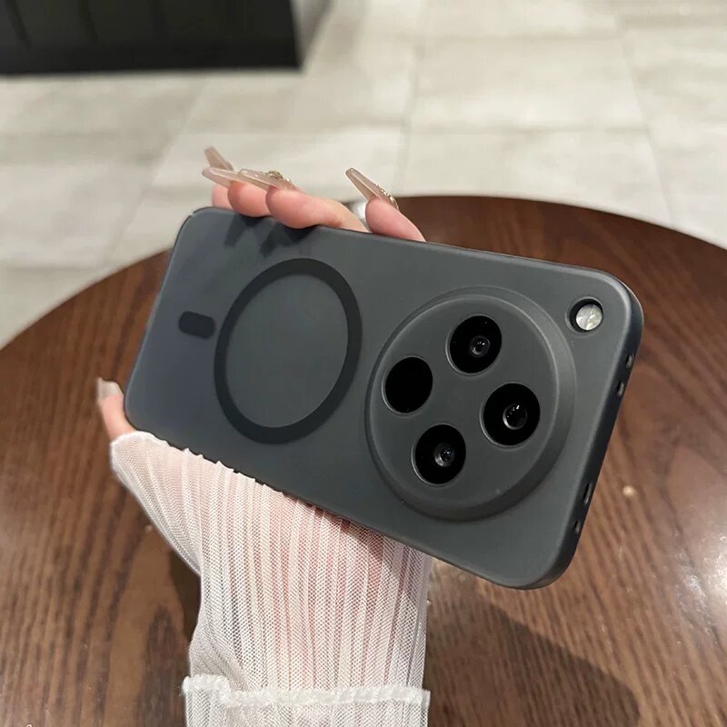 Vivo X100 Pro Ультратонкий Матовый Черный Ледяной Туман Совместимый с Magsafe Магнитный Чехол