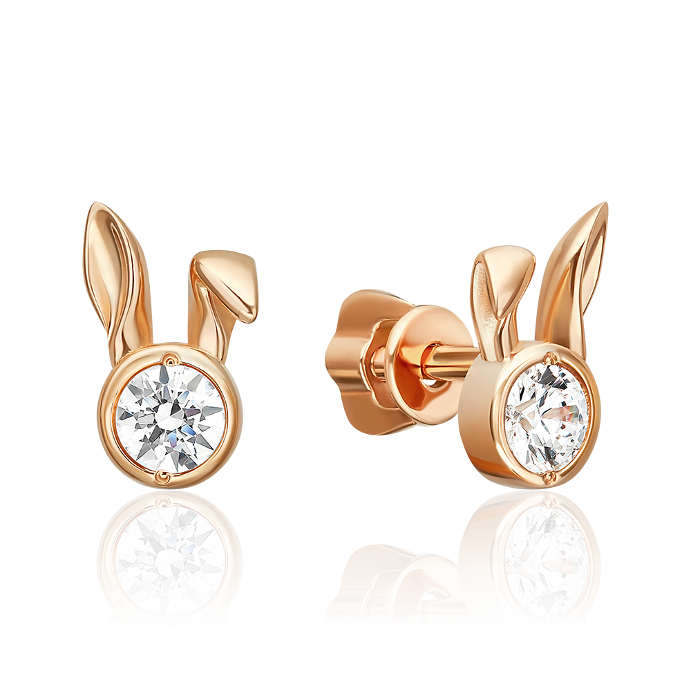 Серьги PLATINA, золото, 585 проба, фианит