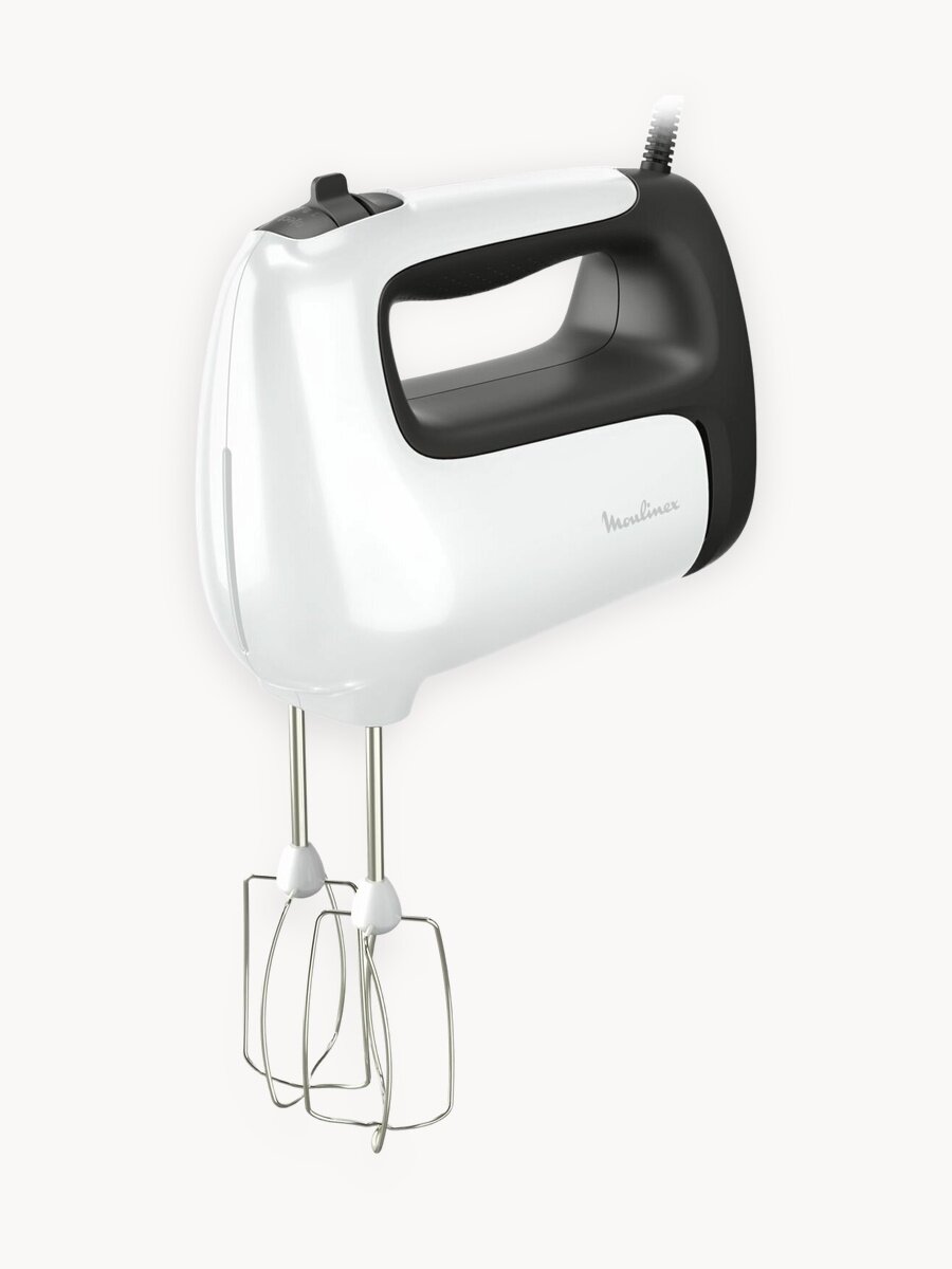 Миксер кухонный электрический Moulinex Prepmix+ HM462110, ручной, с 5 скоростями, турбо режимом и насадкой блендером, 500 Вт, белый