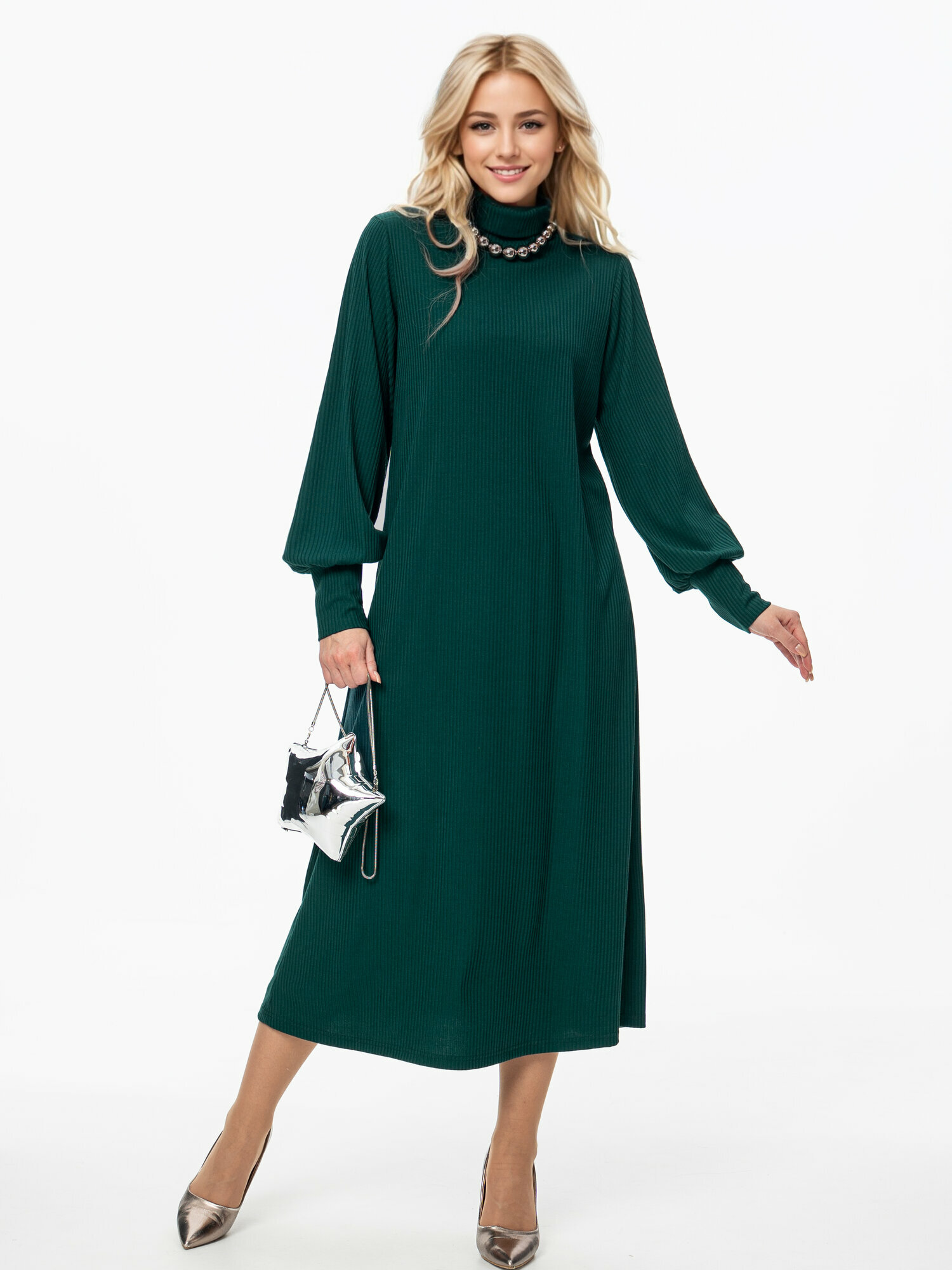 Платье With street, размер 56, темно-зеленый — фото 1