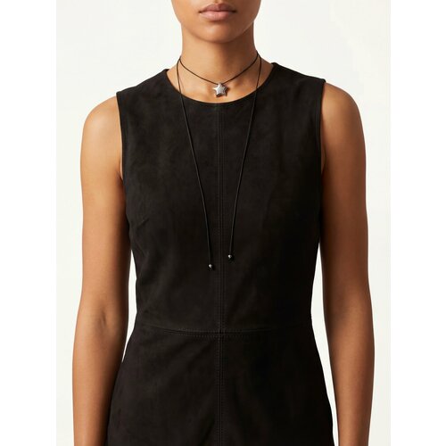 Колье LU Jewel, длина 115 см, серебряный, черный