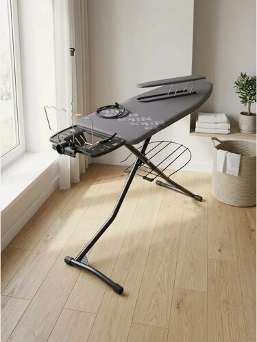 Изображение товара Гладильная доска Ника Гранд, с розеткой, с полкой для беля, металлическая, 122 см x 42 см