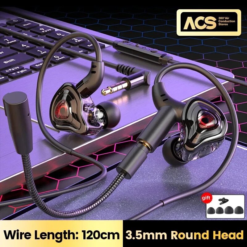 Проводные наушники ACS Black 3.5mm