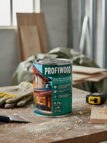 Изображение товара Пропитка Profiwood, для дерева, защитно-декоративная, сосна, 0.7 кг