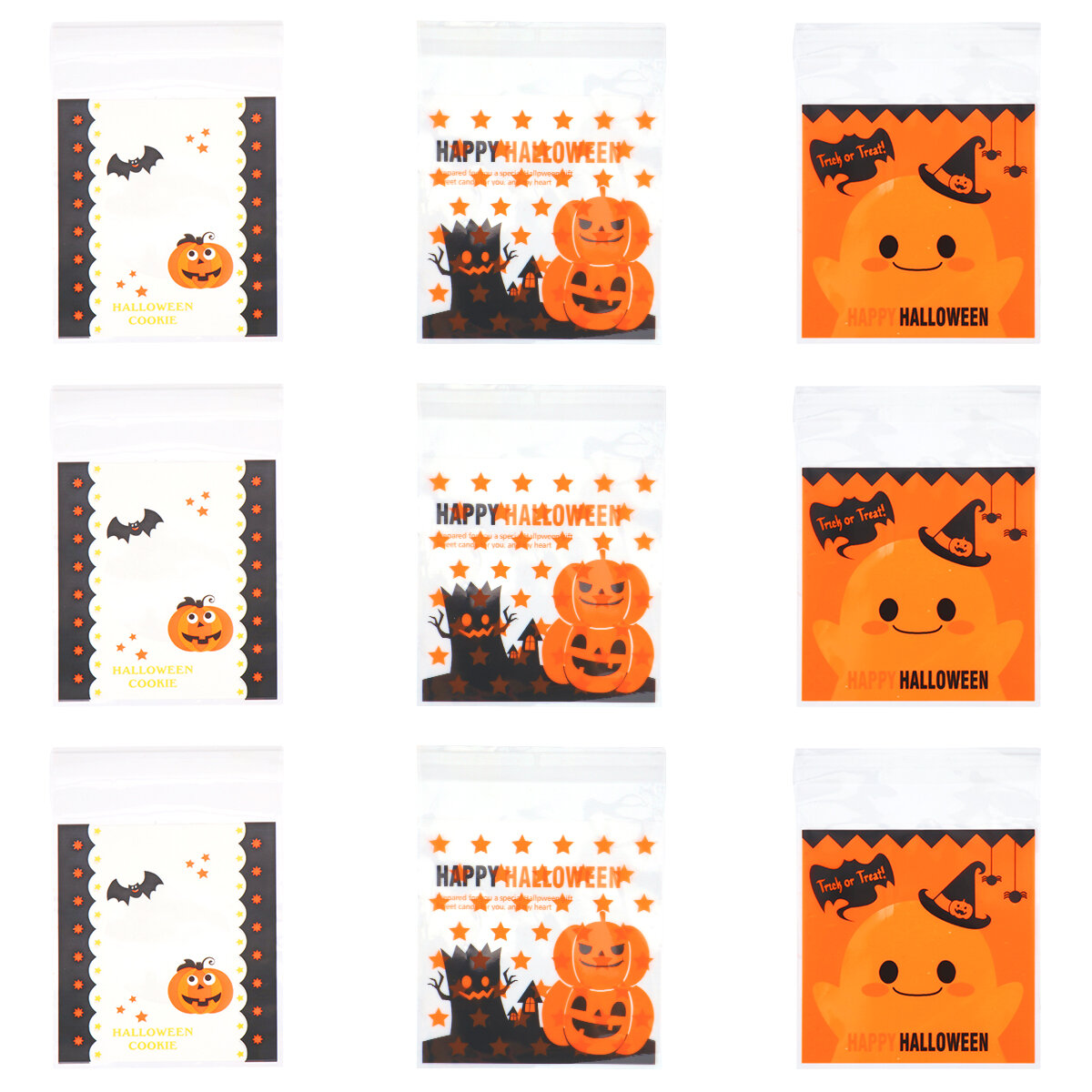 300 Штук Halloween Сумки Для Упаковки Конфет И Печенья Размер 13x10x0.1 Cm