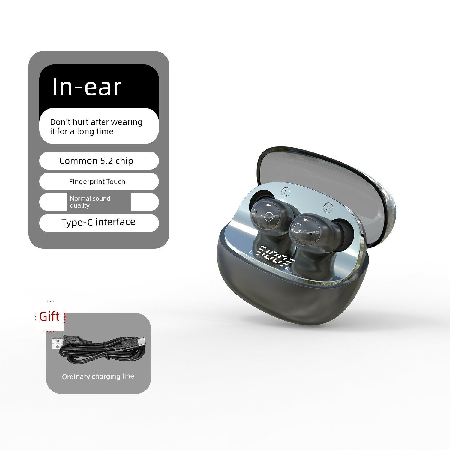 Новые мини-Bluetooth наушники 2025 года, невидимые при ношении, для сна и спорта, Bluetooth 5.4, без светодиодов,