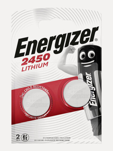 Изображение товара Батарейки литиевые CR2450 ENERGIZER Lithium 3v блистер 2 штуки