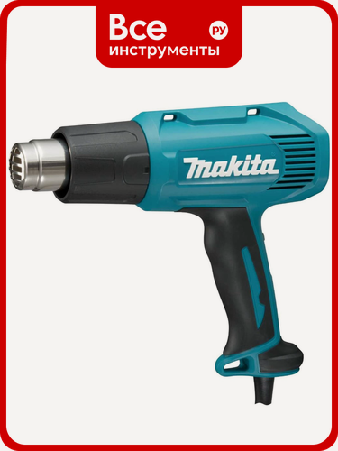 Изображение товара Термопистолет Makita HG5030K для удаления лакокрасочных покрытий, профессиональный щеточный двигатель, четыре насадки