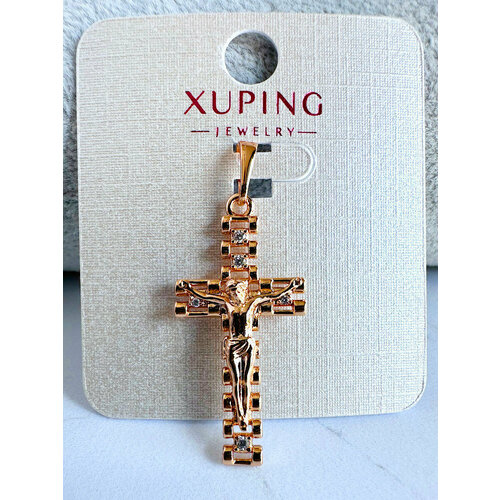 фото Крестик xuping jewelry, циркон, золотистый