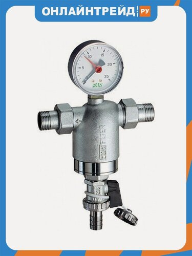 Изображение товара Фильтр Far 3/4 НР-НР, с манометром, 100мкм, Max: 95 °C, 25 бар