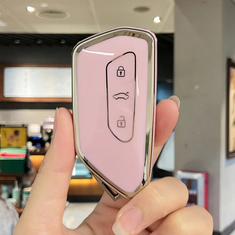 Для VW Volkswagen Golf 8 MK8 ID.3 ID.4 Cupra Skoda 3-кнопочный чехол для Pink, Розовый