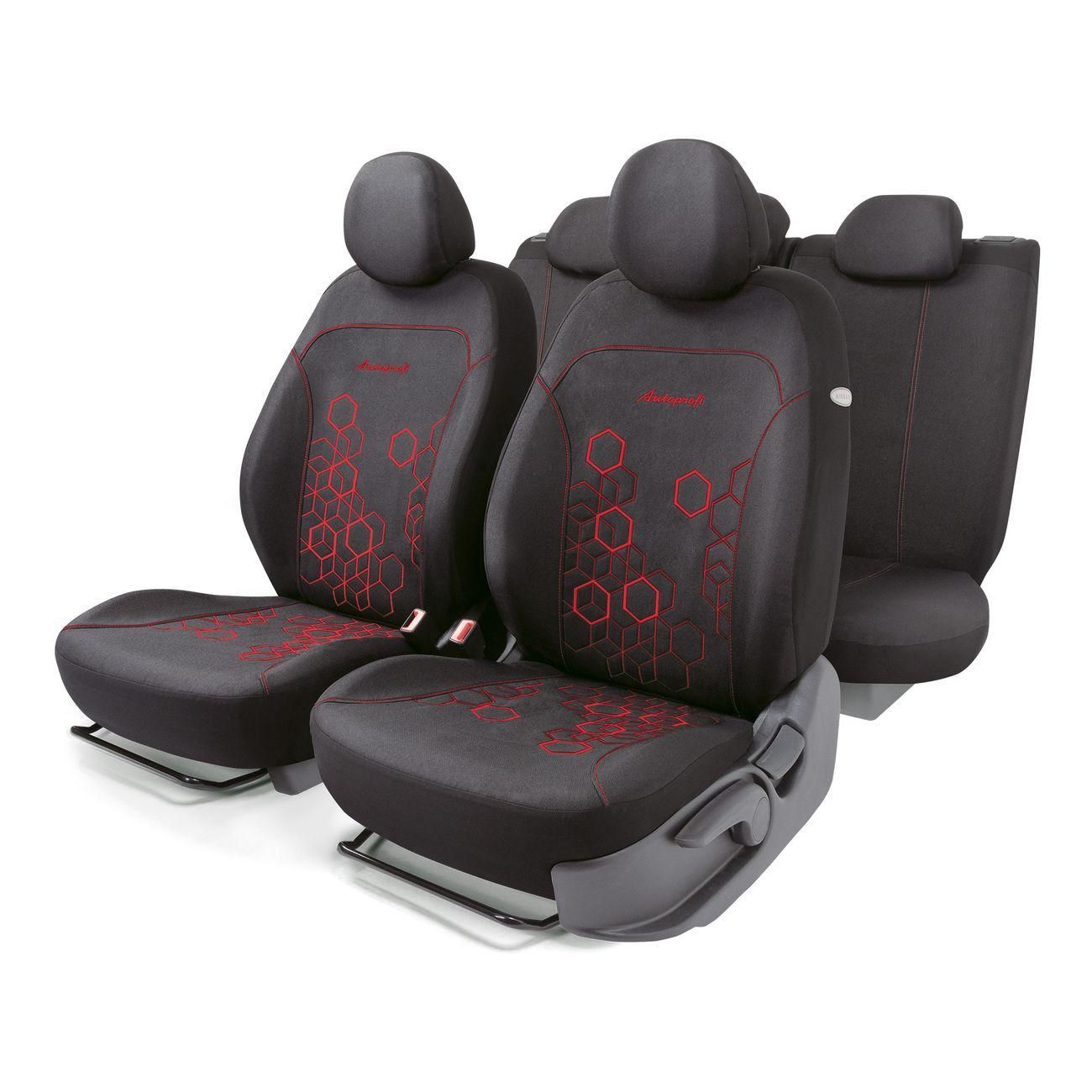 Чехлы на сиденья AutoProfi HOLOGRAM, жаккард HOL-1102 BK/RD