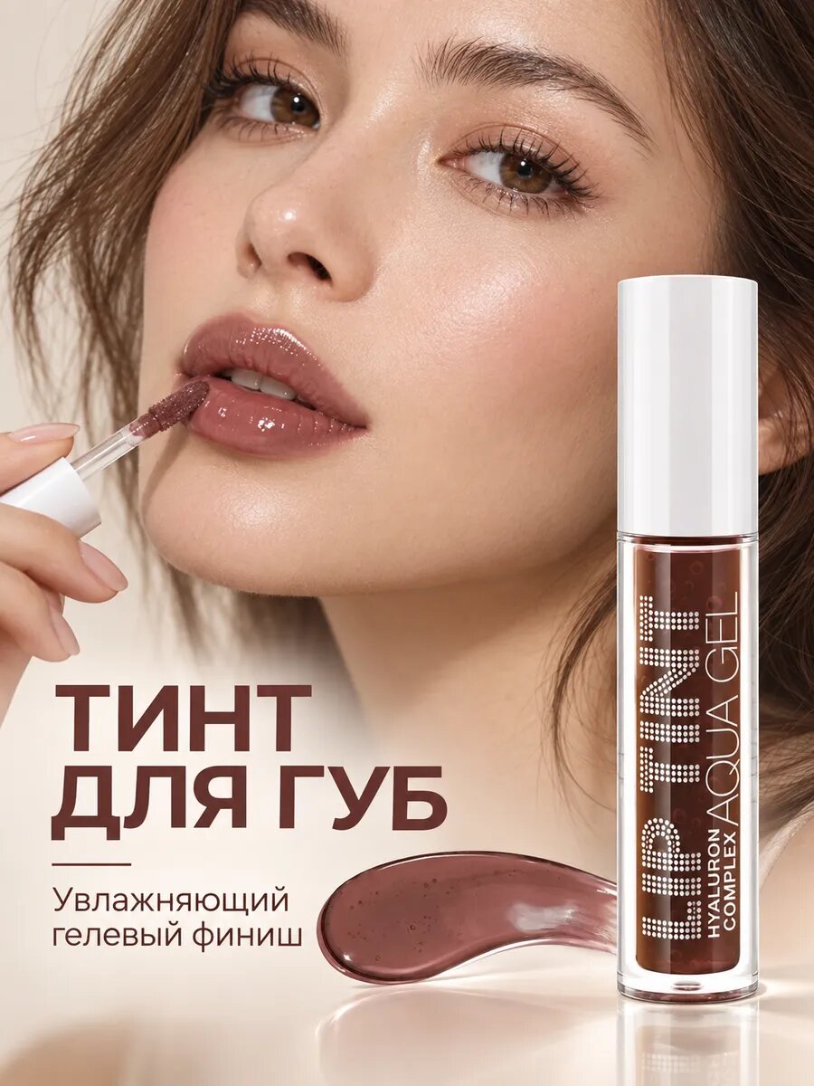 Тинт для губ люксвизаж стойкий матовый гель, тон 01