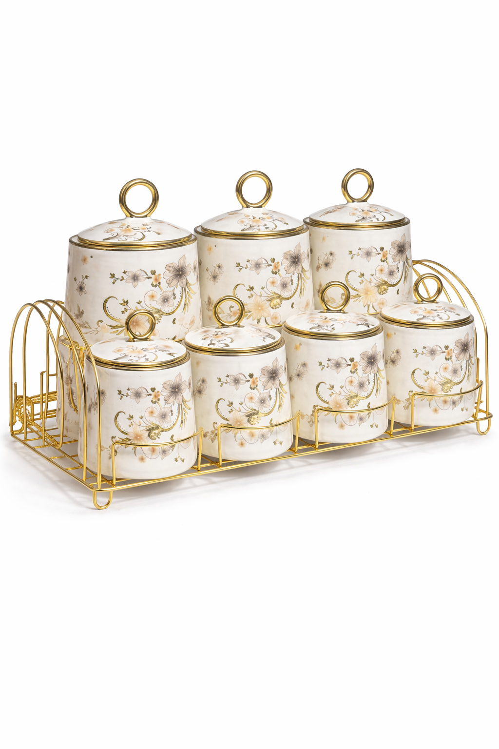 Набор для специй, керамический, с подставкой, 7 предметов белый — фото 1