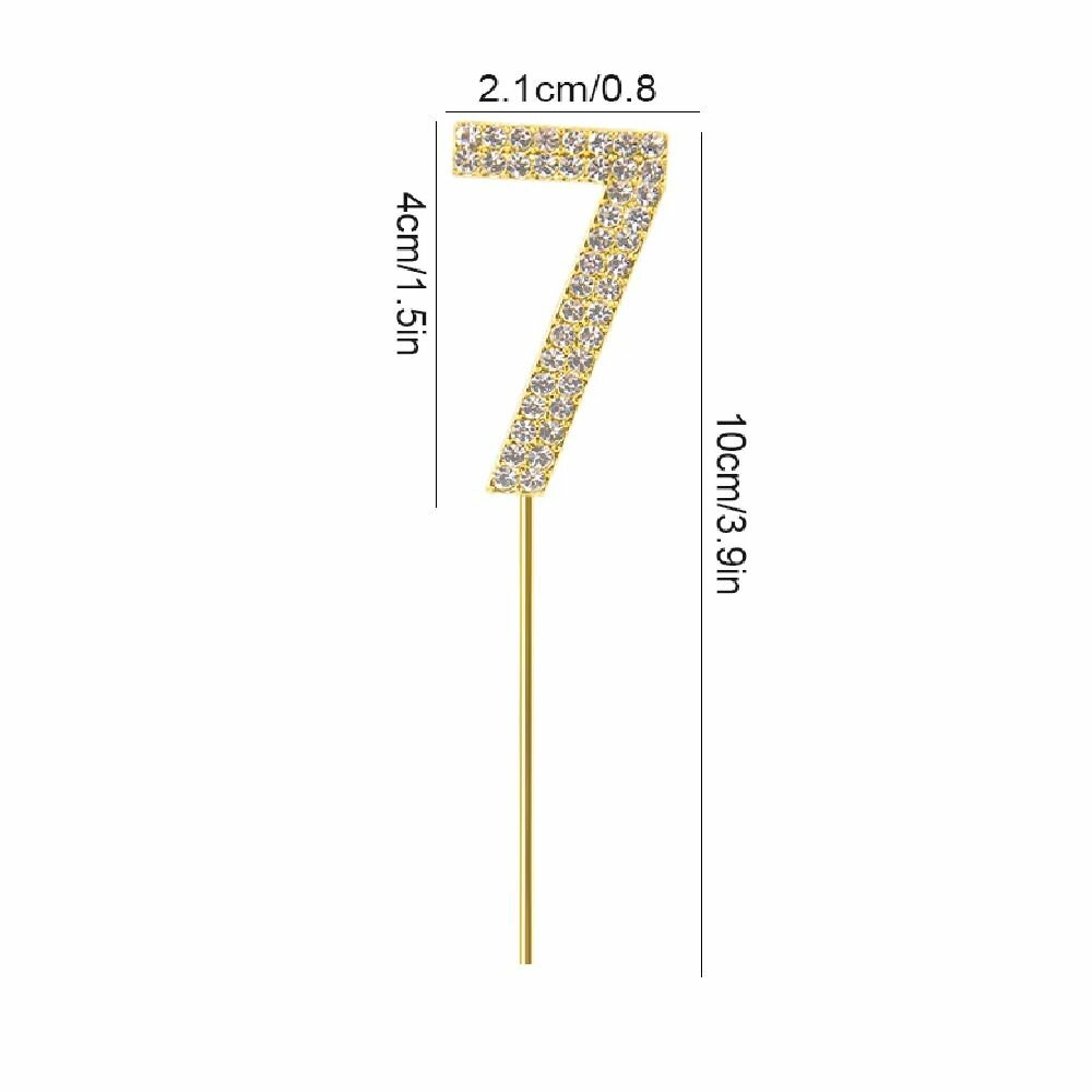 Топпер 7 металлический золотистый со стразами — фото 1