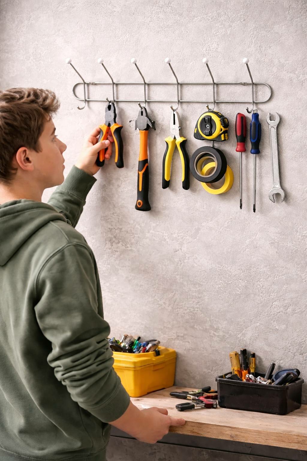 Универсальная настенная вешалка – 6 прочных крючков Качественный хромированный металл,