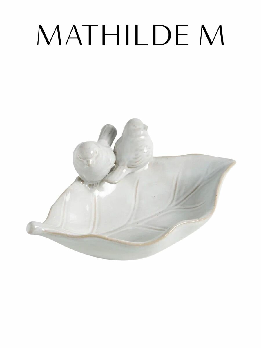 Декоративное украшение Mathilde M "Две птички на листе", керамика, 24 x 16 x 9,4 см