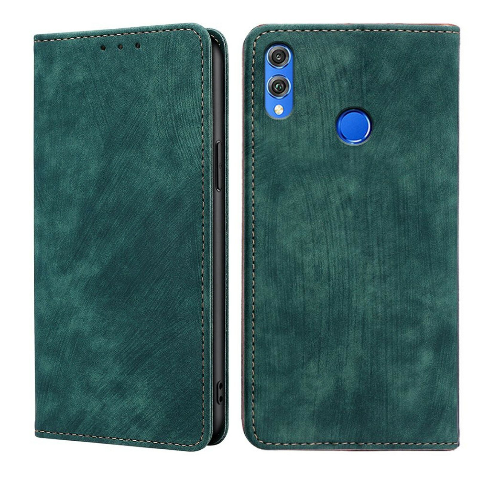 Чехол-книжка MyPads для Honor 8X зеленый с мягким покрытием и вырезами для камеры