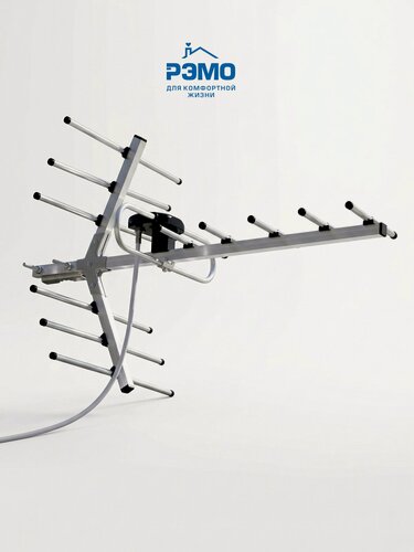 Изображение товара Антенна ТВ уличная РЭМО Свияга (BAS-1147-USB) активная, с усилителем 34 дБи, для цифрового ТВ DVB-T2, питание от USB