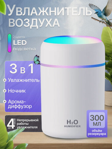 Изображение товара Увлажнитель воздуха "Ночник", с подсветкой, для офиса, 300мл