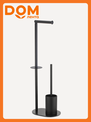 Изображение товара Стойка FORA MYSTERY с держателем туалетной   бумаги, запасных рулонов и ерша, черная