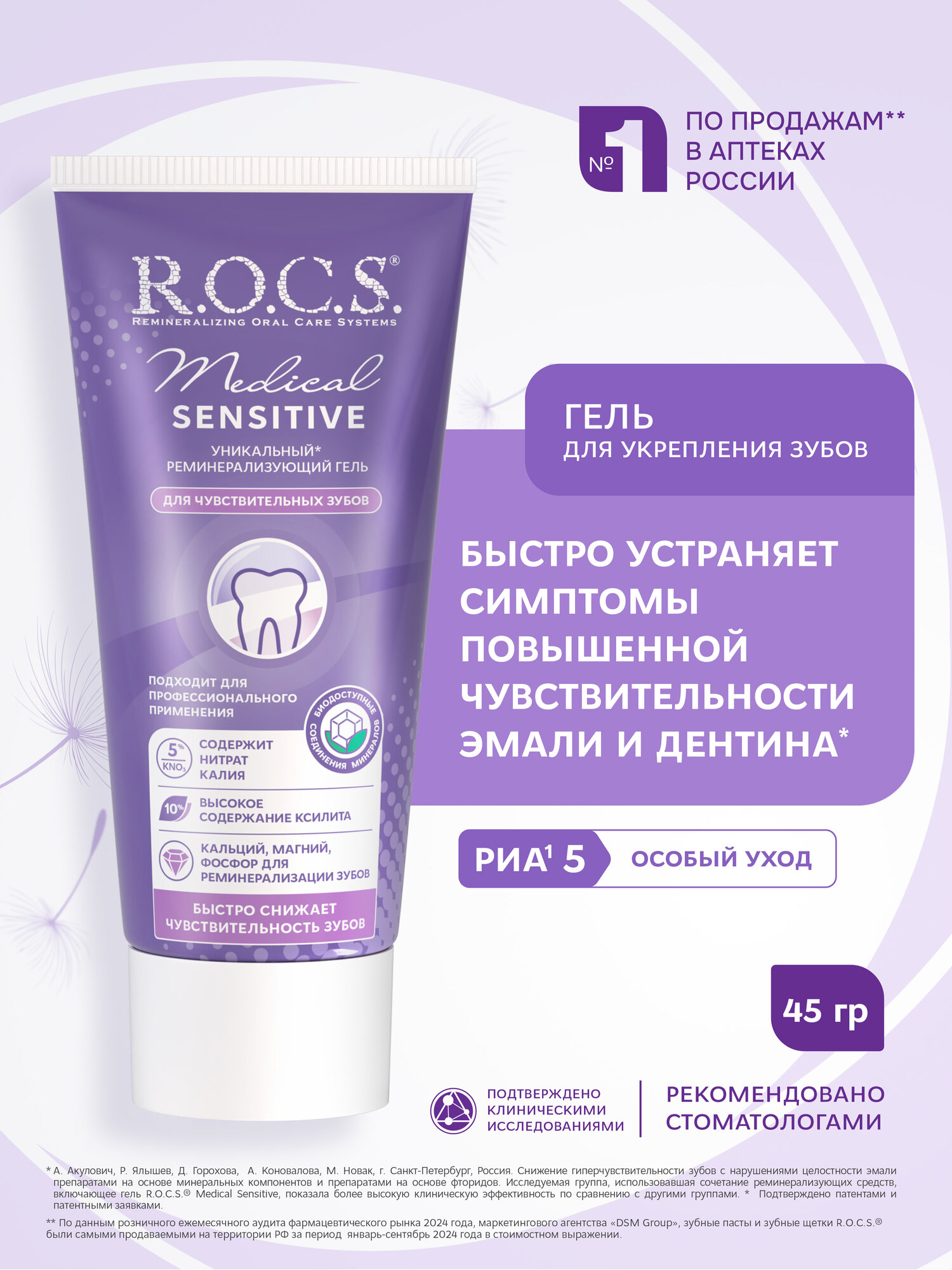 Гель реминерализирующий R.O.C.S. Medical Minerals Сенситив, 35 мл, 1 шт