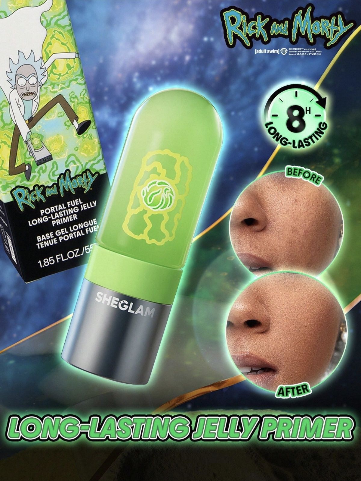 Rick and Morty X SHEGLAM Стойкая желеобразная грунтовка Portal Fuel праймер для лица