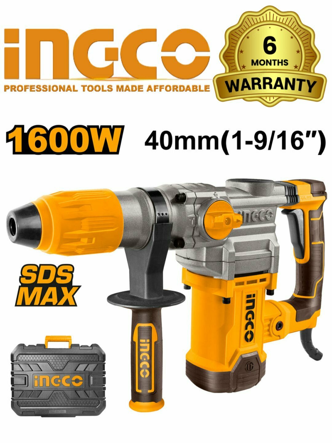MAX перфоратор INGCO 1600W 10J RH1600388 rotary hammer dolto — фото 1